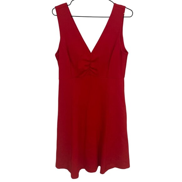 Kate Spade Red Sleeveless Fit & Flare Dress With Deep V-Neckline Sz 8 Elegance C - Picture 1 of 6